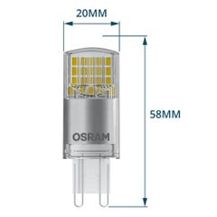 ampoule à led - osram parathom led pin - g9 - 4.2w - 2700k - 470 lm - claire - osram 626072 2