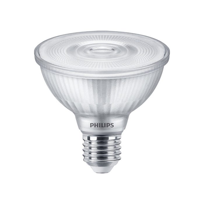 ampoule à led - philips master ledspot - e27 - 9.5w - 2700k - 25d - dimmable - par30s - philips 768607 0
