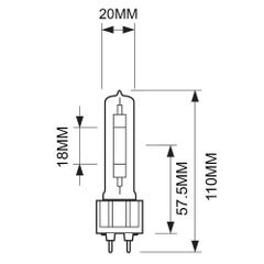 lampe à vapeur de sodium philips - master sdw-tg - gx12-1 - 112w - 2500k - t19 3