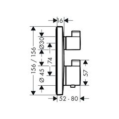 Hansgrohe Set de finition pour mitigeur thermostatique encastré avec robinet d'arrêt et inverseur, noir chromé brossé (15714340) 1