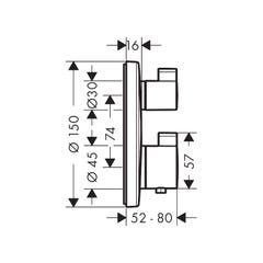 Hansgrohe Ecostat S Set de finition pour mitigeur thermostatique encastré avec robinet d’arrêt et inverseur, Aspect Doré poli (15758990) 1