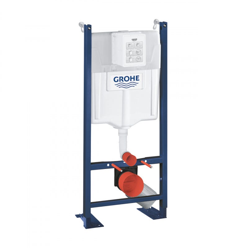 Grohe Pack WC Bâti autoportant Rapid SL avec Plaque Skate Air chromée et Set d'isolation phonique (39145000-2) 1