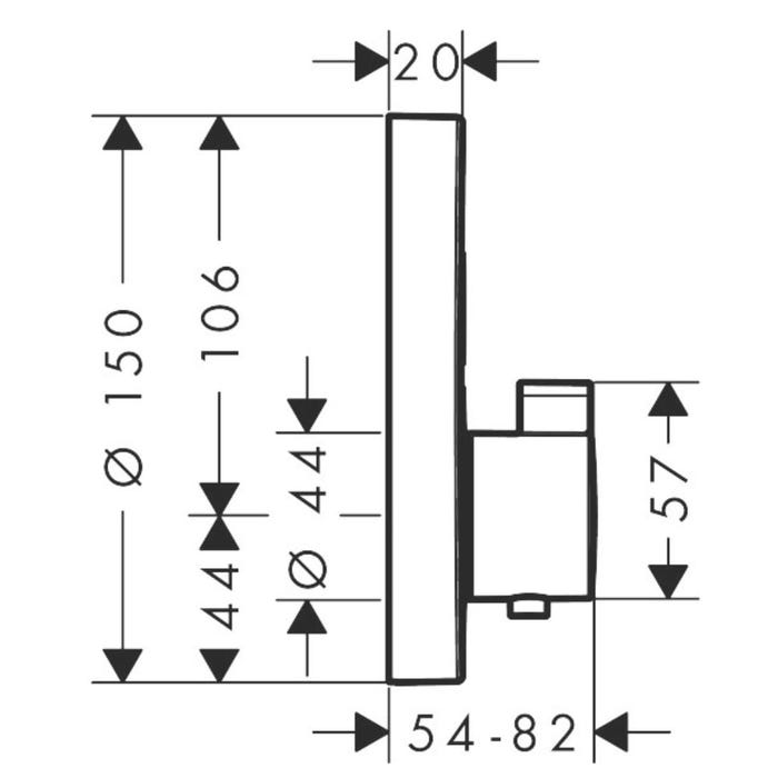 Hansgrohe ShowerSelect S Set de finition pour mitigeur thermostatique encastré avec 2 fonctions, Noir mat (15743670) 3