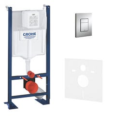 Grohe Pack WC Bâti autoportant Rapid SL avec Plaque Skate Cosmopolitan chromée et Set d'isolation phonique (39145000-1) 0