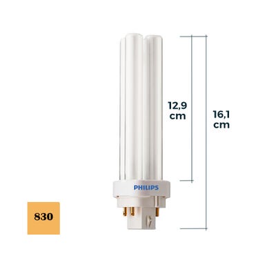 Ampoule PHILIPS basse consommation - 1800 Lumens - 3000 K - G24q-3 - 26W 8