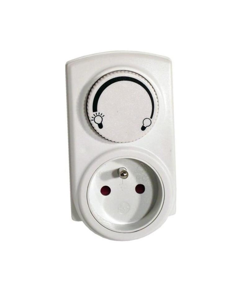 CHACON Prise dimmer variateur de lumiere manuel 300W blanc