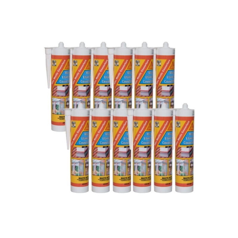 Lot de 12 mastics butyl SIKA Mastic Couverture Gris 310ml