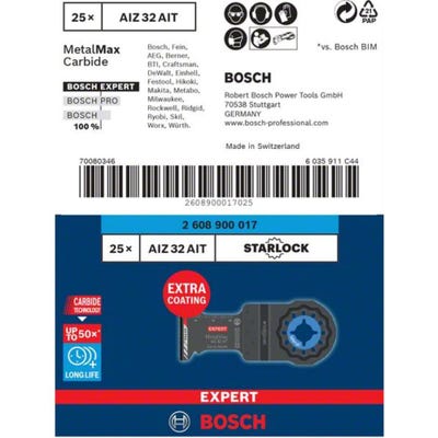Bosch Expert MetalMax AIZ 32 feuille AIT pour outils multi-fonctions, 40 x 32 mm