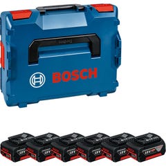 Pack 6 batteries 18V GBA 4Ah + coffret L-BOXX - BOSCH - 1600A02A2S 0