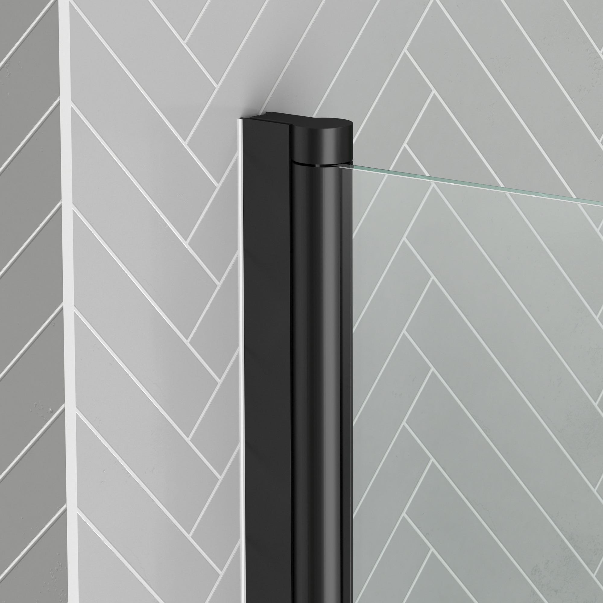 Pare-baignoire Rabattable avec porte-serviette 70x120 cm - Profilé Noir Mat - Verre 4 mm 1