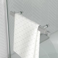 Pare-baignoire Rabattable avec porte-serviette 70x120 cm - Profilé Chromé - Verre 4 mm 4