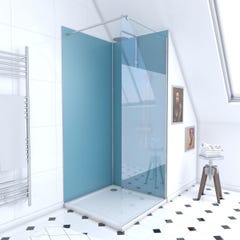 Ensemble complet douche à l'Italiennne avec Receveur 90x90 + Paroi depolie + Panneaux muraux