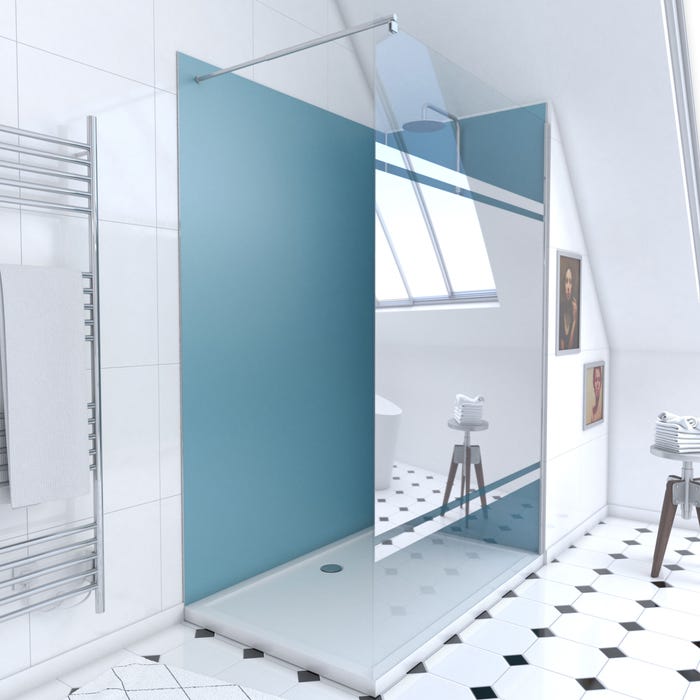 Ensemble complet douche à l'Italiennne avec Receveur 120x90 + Paroi miroir + Panneaux muraux 0