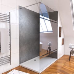 Ensemble complet douche à l'Italiennne avec Receveur 120x90 + Paroi miroir + Panneaux muraux