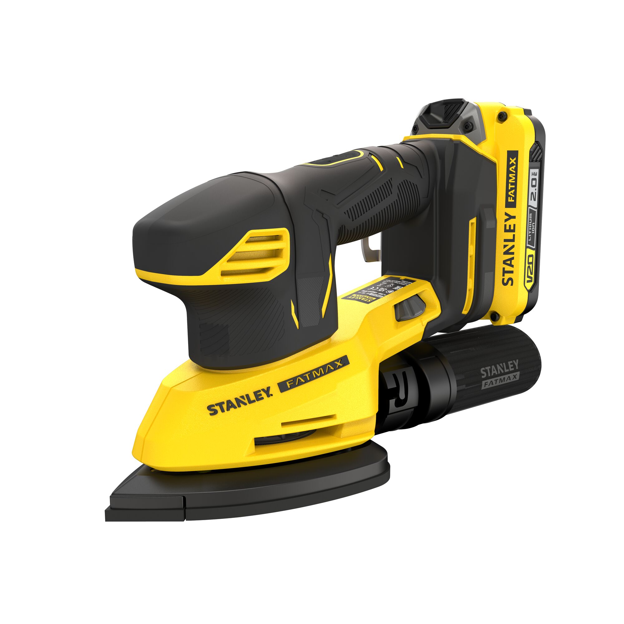 Ponceuse de finition 12000trs/min sans fil 18V STANLEY FATMAX Gamme V20 avec 1 batterie 2Ah, 1 chargeur 2A, en sac souple de transport