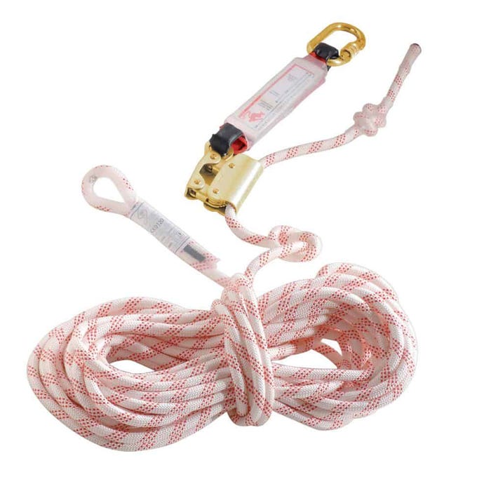 Coverguard - Anti-chute mobile sur corde tressée 10m - Blanc / Rouge - Unique 0
