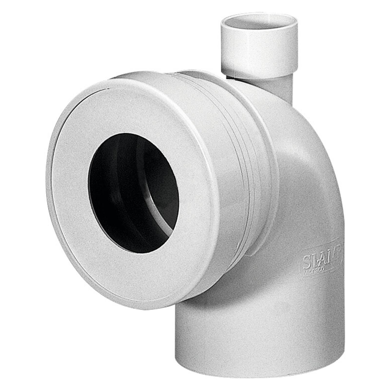 Coude de branchement WC en PVC - Ø 100 mm - sans prise d'aération - Femelle 0