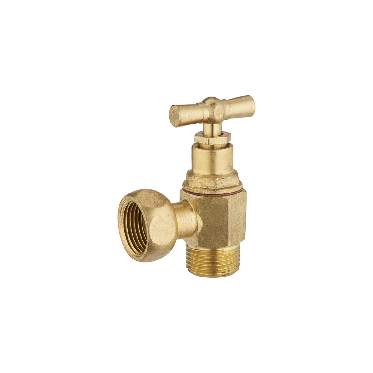 Robinet d'arrêt wc équerre à clapet mâle femelle écrou libre MF3/8 (12x17) laiton brut NOYON & THIEBAULT - 297-I12L1