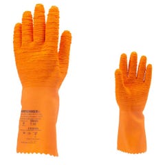 Gants latex crépé orange 34 cm qualité sup. - COVERGUARD - Taille XL-10 2