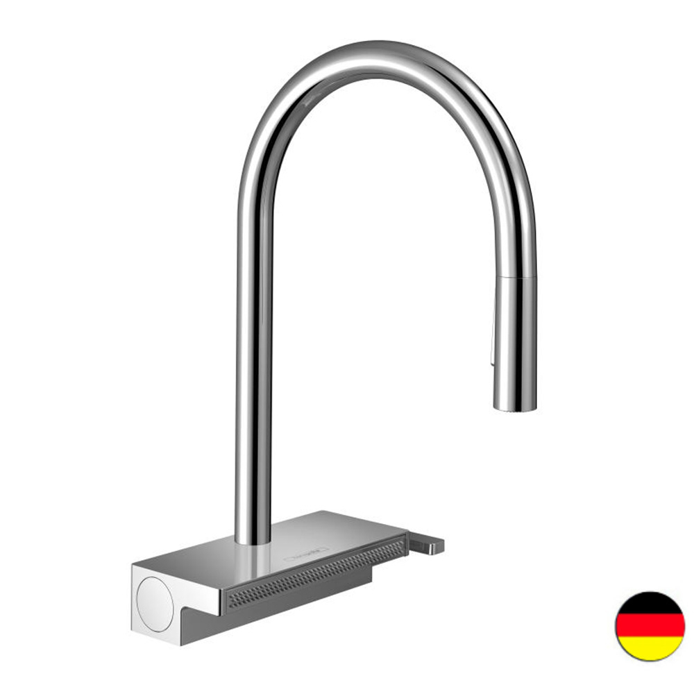 Mitigeur cuisine HANSGROHE Aquno Select M81 3 jets avec douchette extractible + passoire, chromé