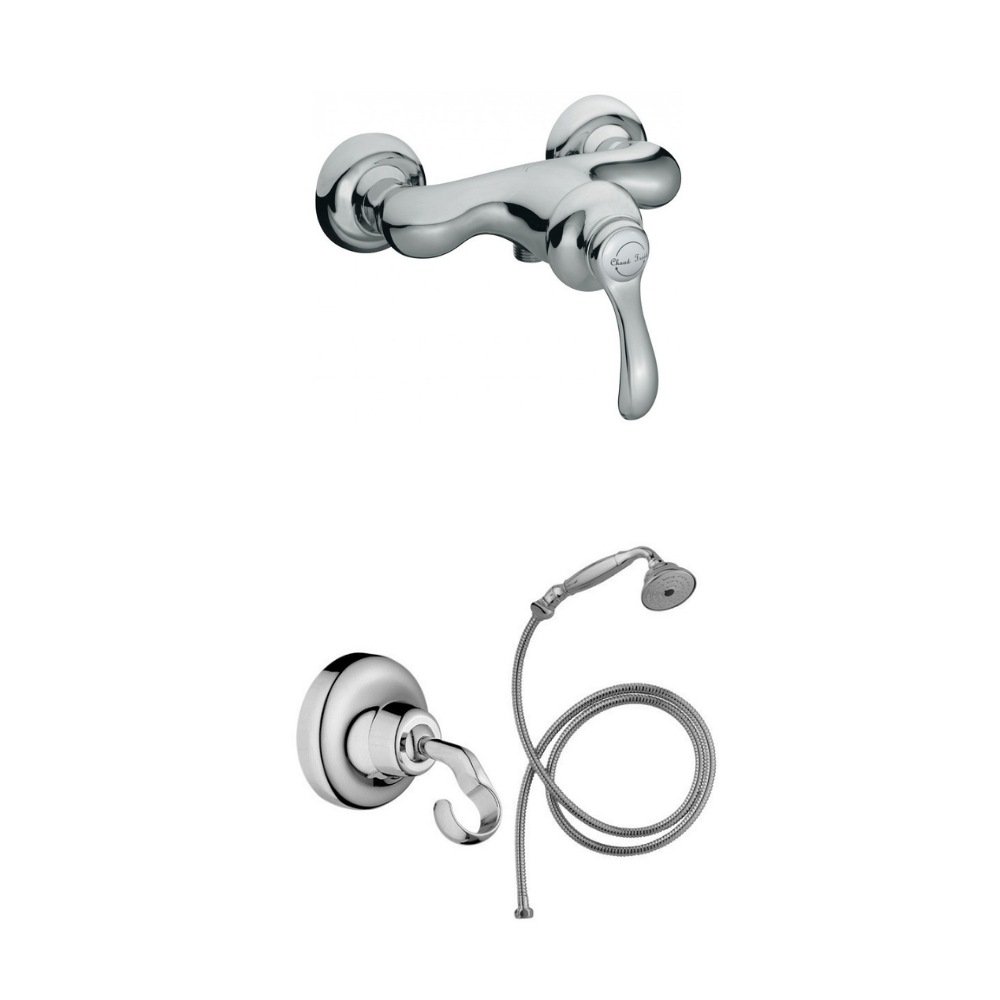 Jacob Delafon Ensemble douche retro chic Fairfax chrome