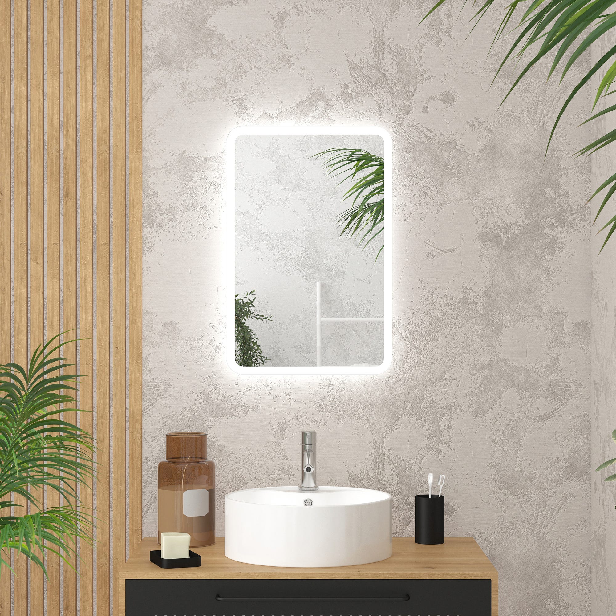 Miroir salle de bain avec eclairage LED - 40x60cm - GO LED 0