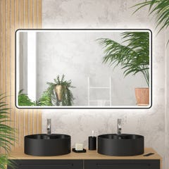 Miroir salle de bain avec eclairage LED et contour noir - 120x70cm - GO BLACK LED