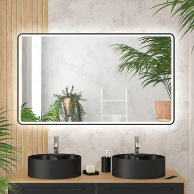Miroir salle de bain avec eclairage LED et contour noir - 120x70cm - GO BLACK LED 0