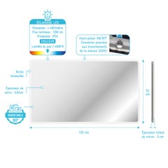 Miroir salle de bain avec eclairage LED - 120x70cm - GO LED 11