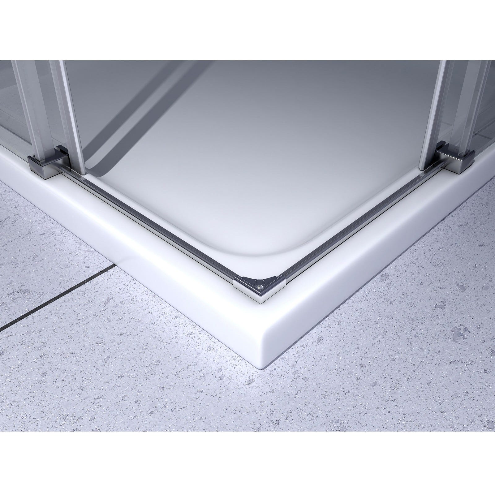 ATEMIS Cabine de douche d'angle H. 200 cm porte coulissante verre 8 mm transparent 100 x 100 cm 4