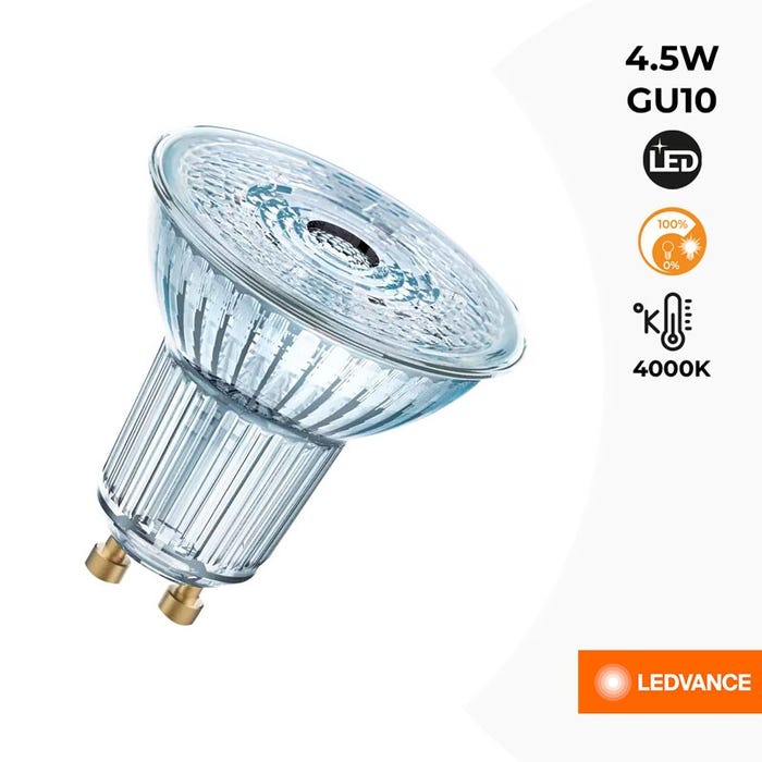 Ampoule LED Dimmable GU10 4.5W 350 lm PAR16 DIM 4058075608337 Blanc Neutre 4000K 36º 7