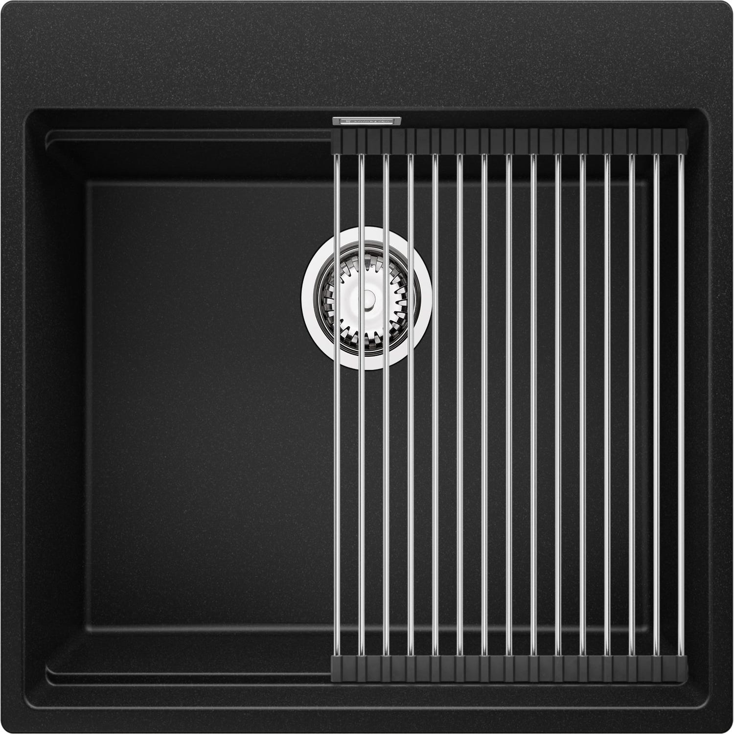 Evier Cuisine Noir, 58 x 53 cm, Evier en Granit 1 bac + Kit de Vidage, Evier a Encastrer de Primagran 5