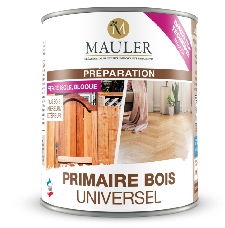 Sous couche anti tanin, bouche pores - Primaire bois universel Mauler 1L Incolore