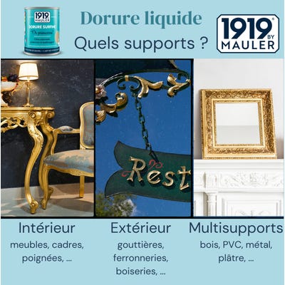 Dorure liquide Or Princesse 0.5L 1919 BY MAULER - pigment métallique véritable, multisupports 2