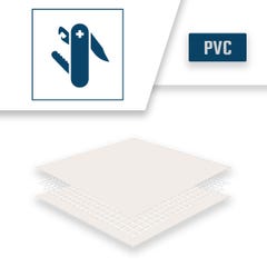 Bâche de Protection 4x4 m Blanc Crème - Qualité 8 ans TECPLAST 640MU - Bâche PVC étanche - Résistance Anti-UV 4