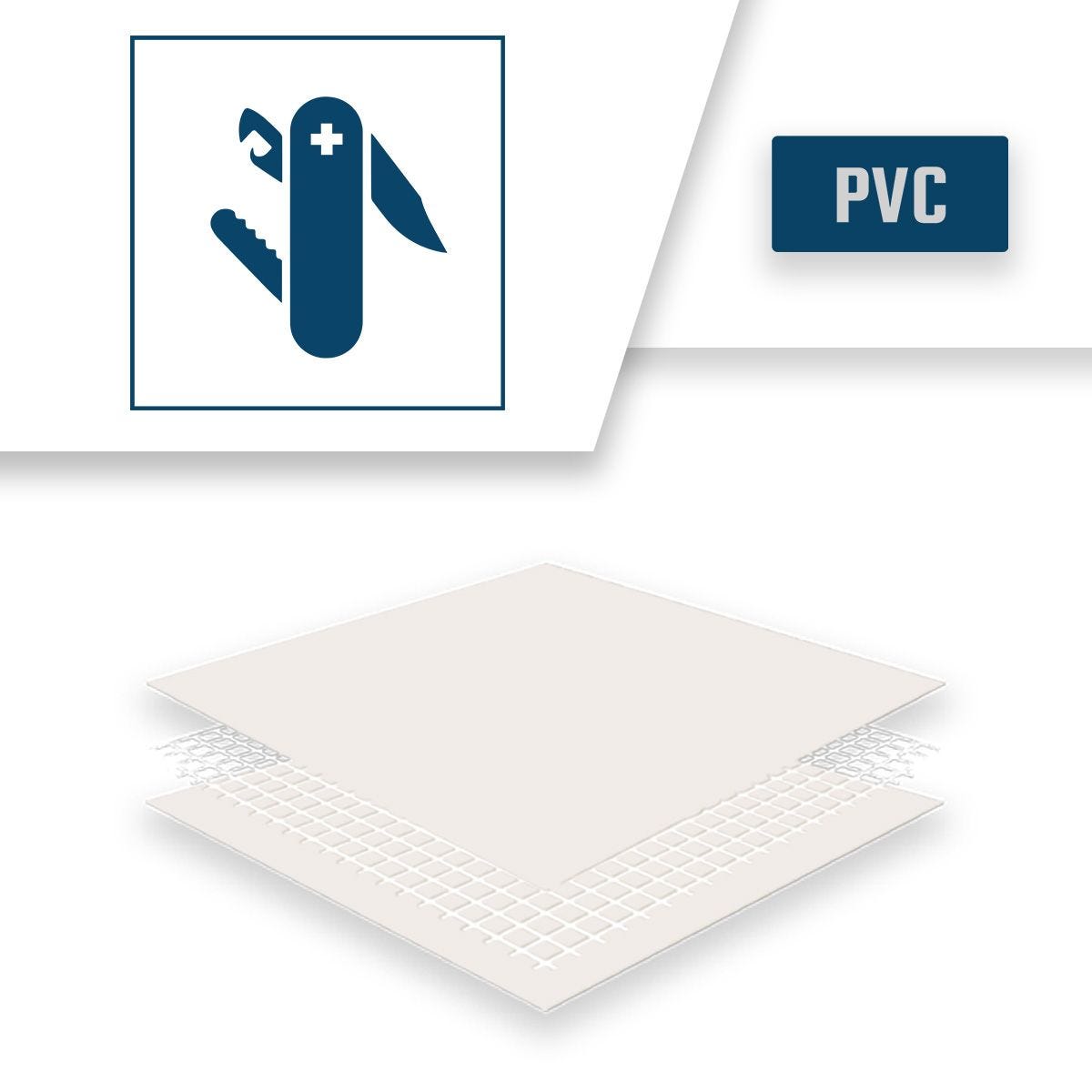 Bâche de Protection 2x3 m Blanc Crème - Qualité 8 ans TECPLAST 640MU - Bâche PVC étanche - Résistance Anti-UV 4