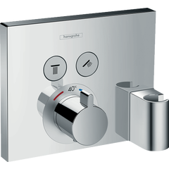 HANSGROHE Facade pour mitigeur thermostatique encastré ShowerSelect avec 2 fonctions, fixfit et porter chromé avec Corps encastré 2