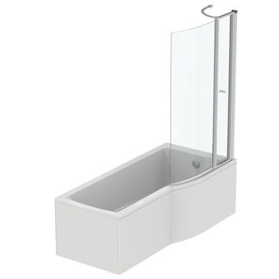 IDEAL STANDARD Baignoire Connect air avec pieds et pare bain , 150 X 80 version droite, Pare bain avec volet