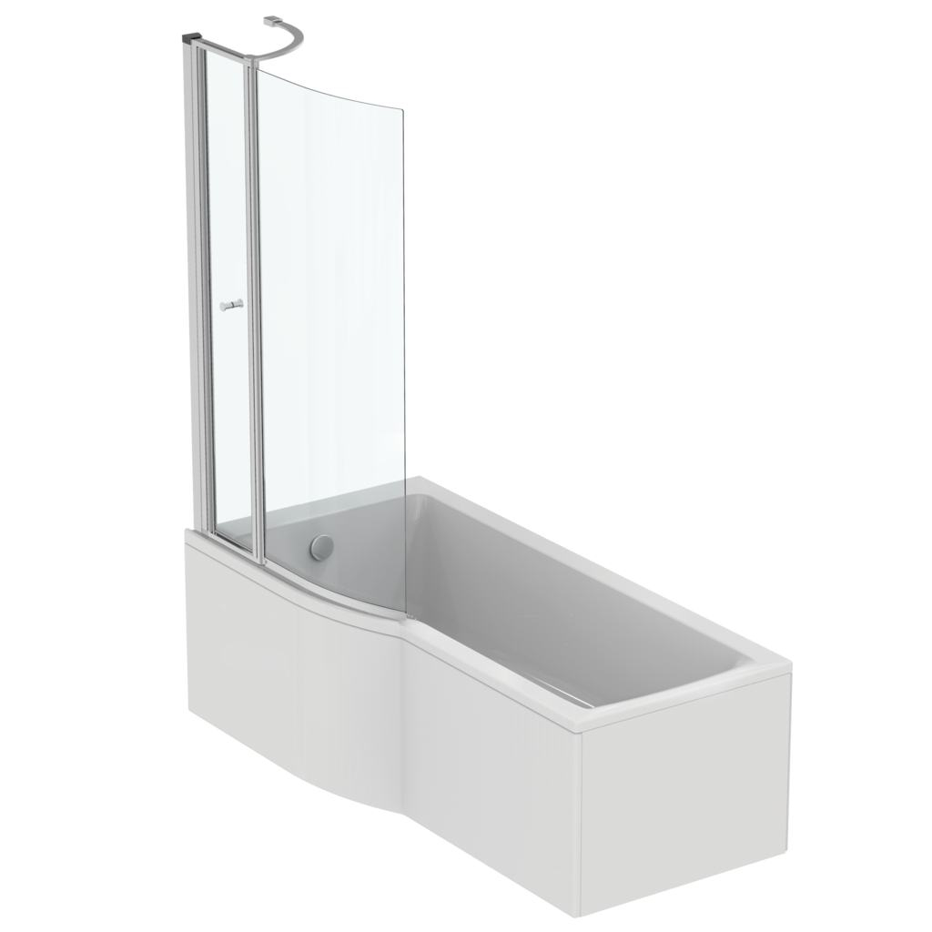 IDEAL STANDARD Baignoire Connect air avec pieds et pare bain , 170 X 80 version gauche, Pare bain avec volet