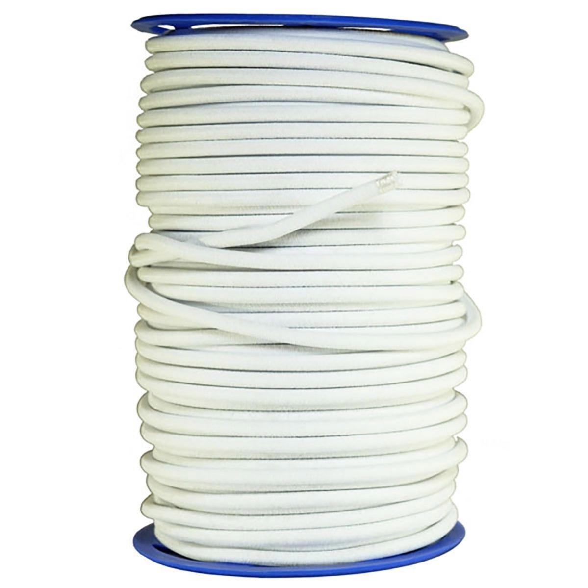 Sandow élastique Blanc 70 mètres - Qualité PRO TECPLAST 9SW - Tendeur pour bâche de diamètre 9 mm - Made in France
