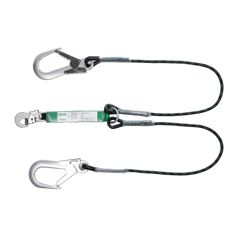 Longe double à absorbeur corde tressée avec 2 connecteurs aluminium ouverture 60mm PIRUS - EN355 0