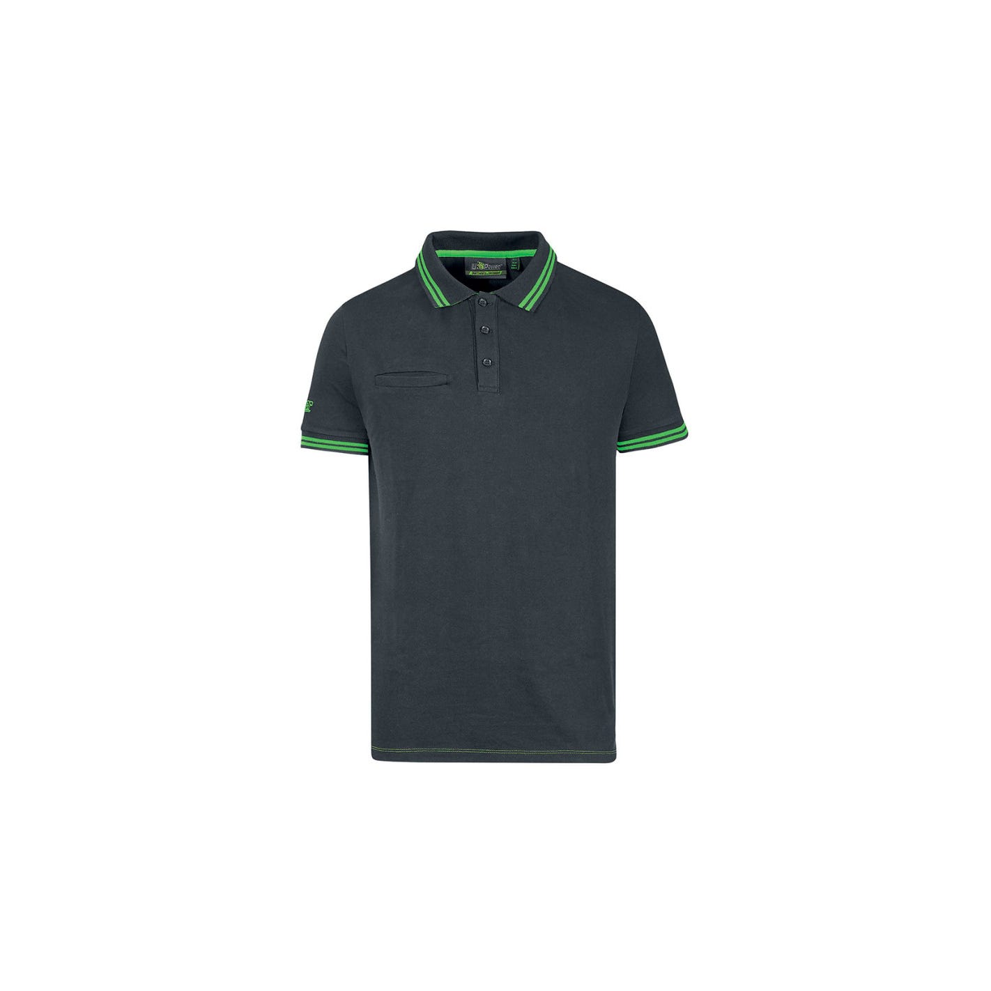 Polo manches courtes WAY Asphalt Grey/Green | EY264RL - Upower 0