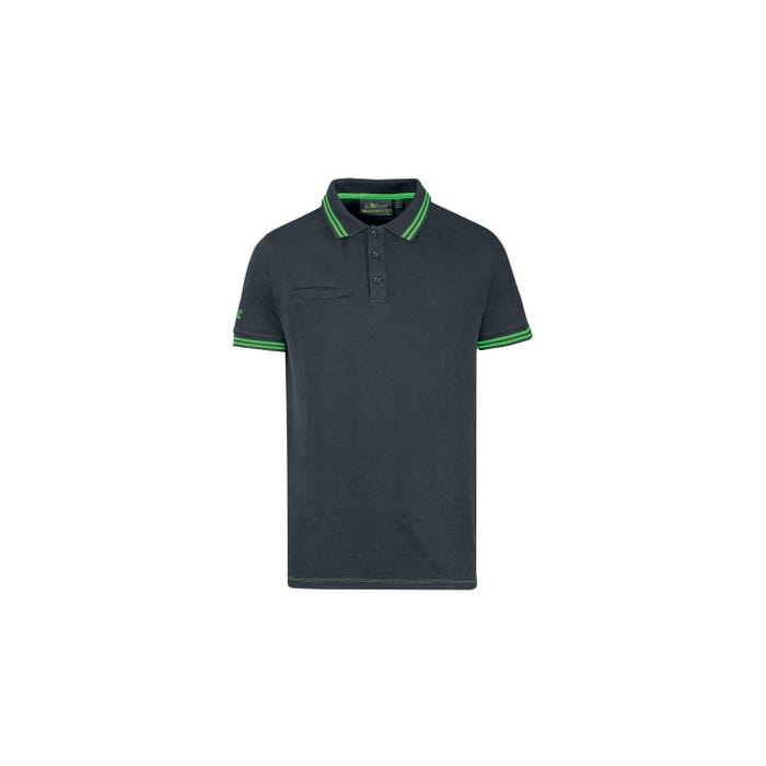 Polo manches courtes WAY Asphalt Grey/Green | EY264RL - Upower 0