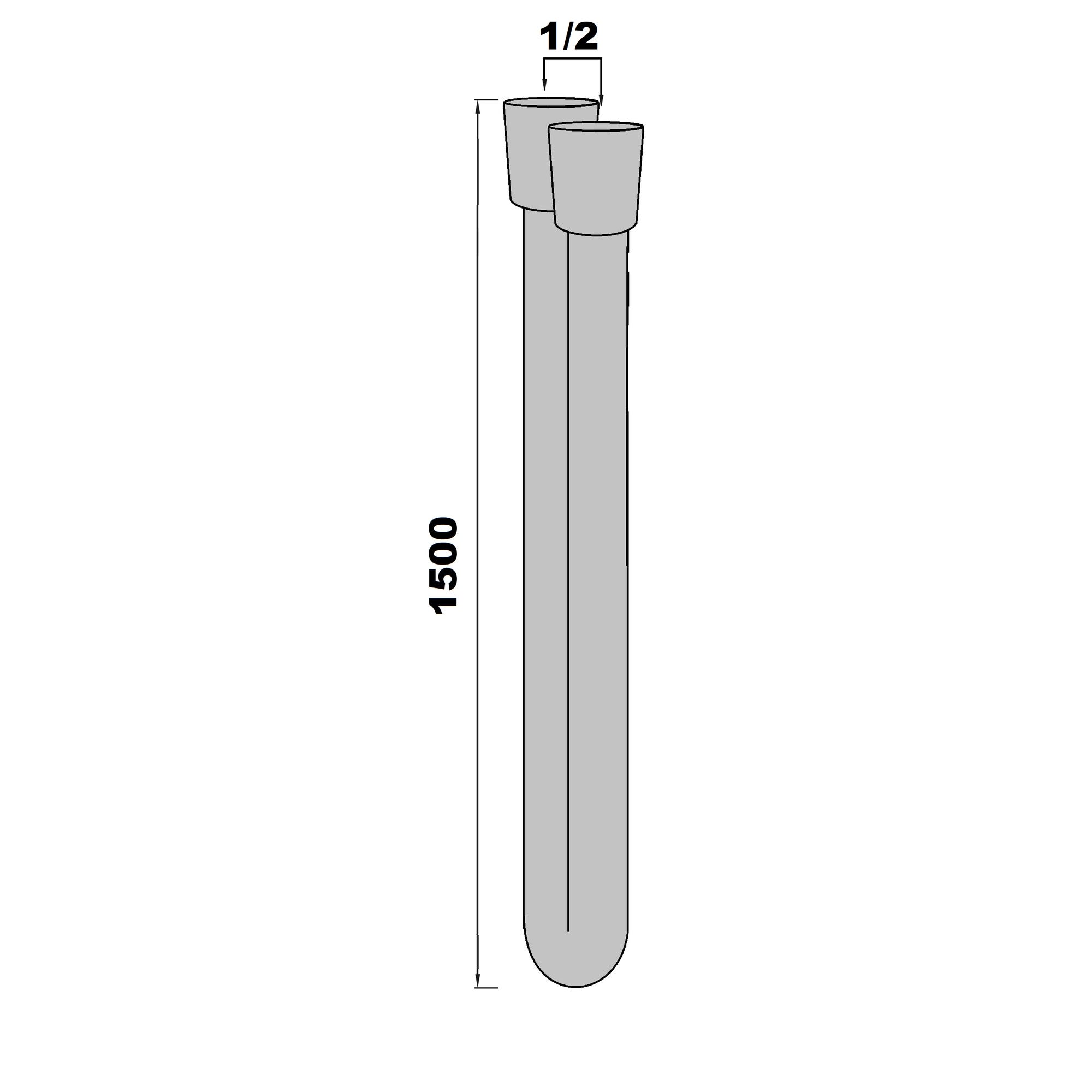 Flexible F / F 1/2“ en PVC Antitorsion - chrome 1,50 m 1