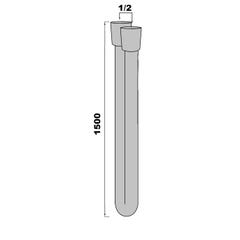 Flexible F / F 1/2“ en PVC Antitorsion - chrome 1,50 m 1