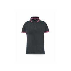 Polo manches courtes femme WAY LADY Grey Fucsia | EY264GF - Upower