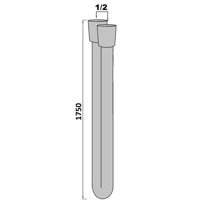 Flexible F / F 1/2“ en PVC Antitorsion - chrome 1,75 m 1