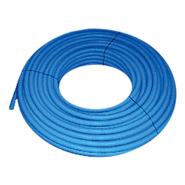tube multicouche - uponer uni pipe - 20 x 2.25 - blanc - pré-fourreauté - bleu - couronne de 75m - uponor 1013677 0