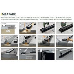 Pack de 12 Caniveaux extérieurs avec grille à fentes longitudinales en plastique recyclé noir MEAPARK - Largeur utile 10cm – passage piéton 3