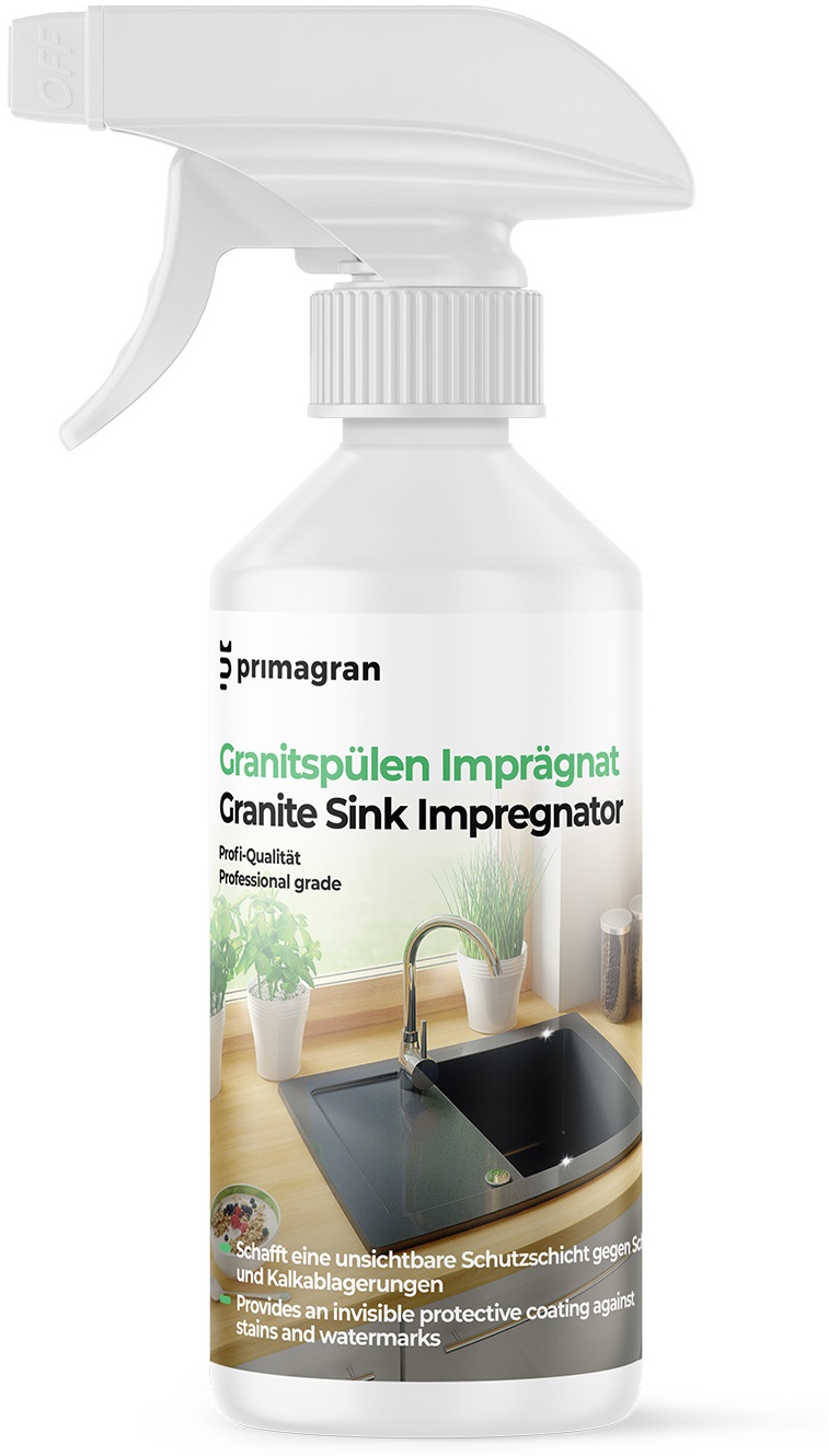 Agent d'Imprégnation pour Eviers en Granit 250 ml, Imprégnation et Surface Hydrophobe, Protection Contre la Saleté et les Taches, Primagran